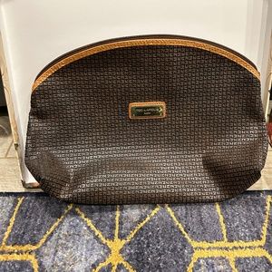 Ted Lapidus Large Cosmetic Travel Pouch Made in Paris France Exc. Used Condition